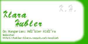 klara hubler business card